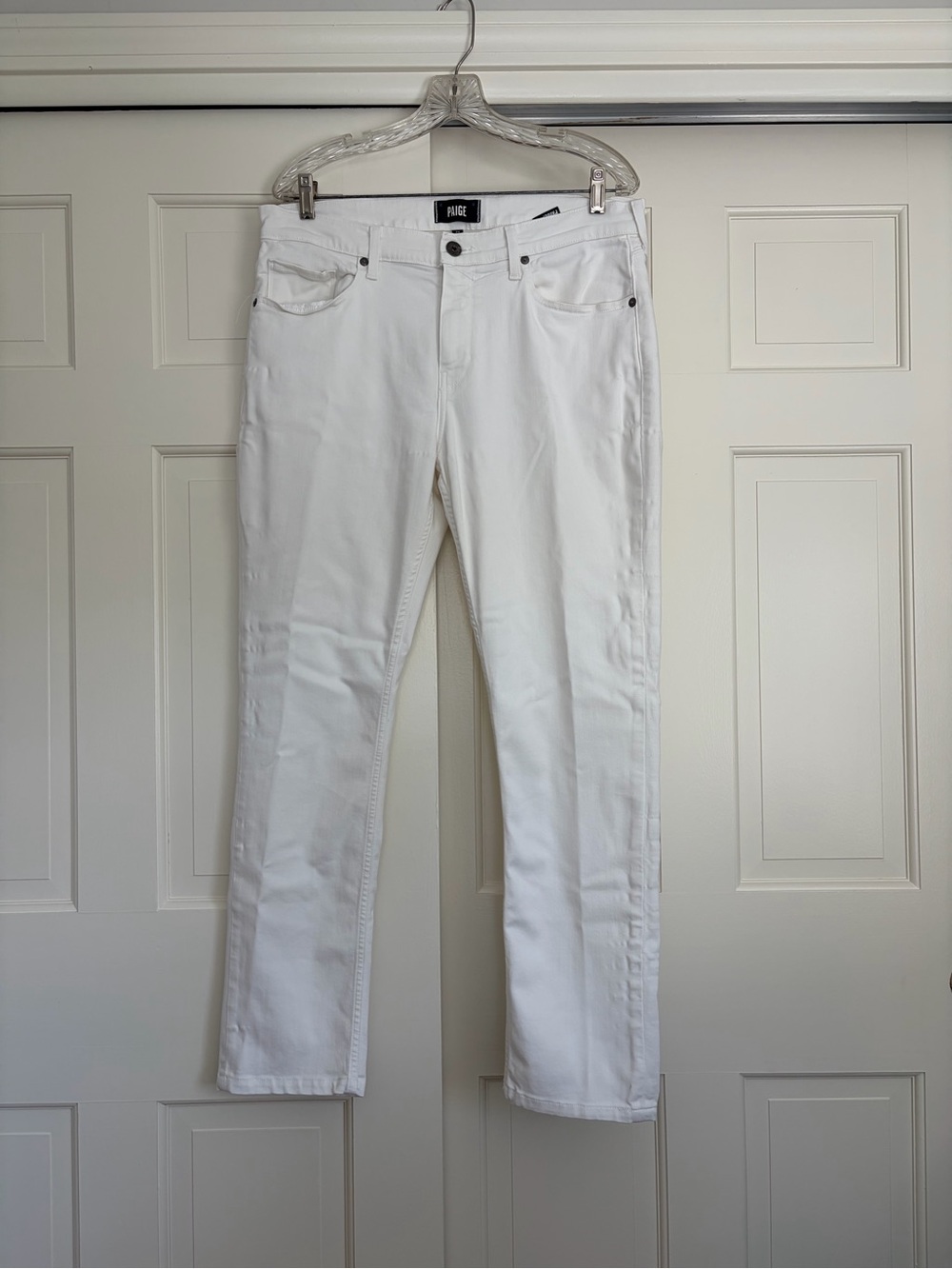 PAIGE Men’s White Straight Jeans